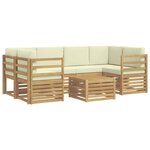 vidaXL Ensemble de canapés d'extérieur 7 Pièces Blanc et crème Polyester