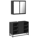 vidaXL Ensemble de meubles salle de bain 2 Pièces noir bois d'ingénierie