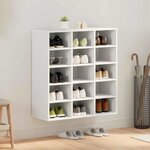 vidaXL Cabinet à chaussures avec étagère Blanc 77 5 x 30 x 83 5 cm