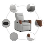 vidaXL Fauteuil inclinable gris nuage tissu