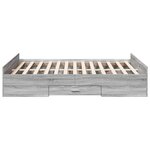 vidaXL Cadre de lit et tiroirs sonoma gris 135x190 cm bois ingénierie