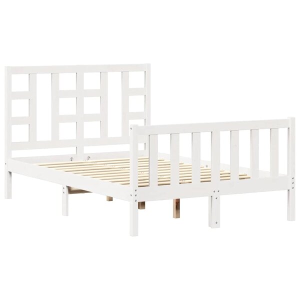 vidaXL Cadre de lit sans matelas blanc bois de pin massif