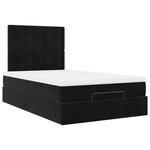 vidaXL Cadre de lit ottoman avec matelas noir 120x190 cm velours