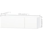 vidaXL Meubles TV 2 Pièces bois d’ingénierie 120x40x34 cm Blanc brillant