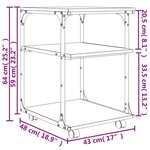vidaXL Support d'imprimante à 3 niveaux chêne sonoma 43x48x64 cm