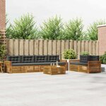 vidaXL Ensemble de canapés d'extérieur 7 Pièces Naturel et Anthracite
