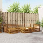 vidaXL Ensemble de canapés d'extérieur 7 Pièces Naturel