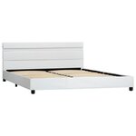 Vidaxl cadre de lit avec led blanc similicuir 140 x 200 cm