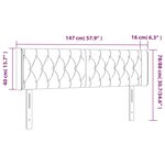 vidaXL Tête de lit à LED Gris foncé 147x16x78/88 cm Tissu
