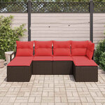 vidaXL Ensemble de Canapés 6 Pièces Marron polyrotin