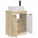 vidaXL Meuble de salle de bain avec évier Chêne Sonoma 54 x 35 x 83 cm