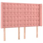 vidaXL Sommier à lattes de lit matelas et LED Rose 140x190 cm Velours