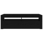 Meuble TV vidaXL avec LED Chêne Noir 120x35x40 cm Bois d'ingénierie