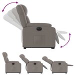 vidaXL Fauteuil inclinable électrique taupe tissu