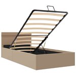 vidaXL Cadre de lit à rangement et LED Cappuccino Similicuir 100x200cm