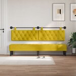 vidaXL Tête de lit suspendue Jaune Velours