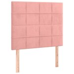 vidaXL Sommier à lattes de lit avec matelas LED Rose 90x200 cm Velours