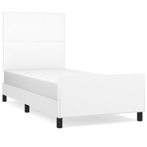 vidaXL Cadre de lit sans matelas blanc 90x190 cm similicuir