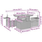 vidaXL Salon de jardin avec coussins 5 Pièces beige résine tressée