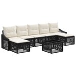vidaXL Ensemble de canapé de jardin 8 pc Noir polyrotin