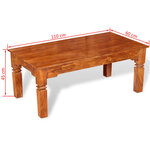 vidaXL Table basse Bois massif 110 x 60 x 45 cm