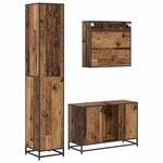 vidaXL Ensemble de mobilier de salle de bain 3 Pièces Bois Ancien