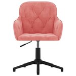 vidaXL Chaises pivotantes à manger lot de 2 Rose Velours