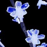 vidaXL Sapin de Noël 128 LED bleu Cerisier en fleurs 120 cm
