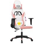 vidaXL Chaise de jeu de massage Blanc et rose Similicuir