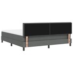 vidaXL Lit box spring avec matelas & LED gris foncé 180x200 cm tissu