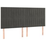 vidaXL Tête de lit à LED Gris foncé 160x5x118/128 cm Velours