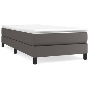 vidaXL Sommier à lattes de lit avec matelas Gris 100x200 cm Similicuir