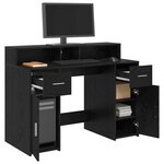 vidaXL Bureau avec porte Chêne noir 120 x 55 x 91 cm Bois d'ingénierie