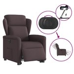 vidaXL Fauteuil inclinable électrique marron foncé tissu