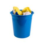 Corbeille papier q-connect plastique resistant 13l       275x285mm coloris bleu opaque