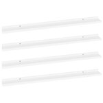 vidaXL Étagères murales 4 Pièces Blanc 100x9x3 cm