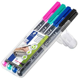Marqueur permanent 317M Lumocolor étui de 4 STAEDTLER