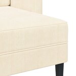 vidaXL Canapé 2 places avec méridienne en L crème 125 cm lin