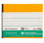 Piqûre 27x32cm à tête paresseuse 13 colonnes sur 1 page 31 lignes 80 pages EXACOMPTA