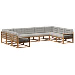 vidaXL Ensemble de canapés d'extérieur 9 Pièces Naturel et gris clair