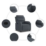 vidaXL Fauteuil inclinable Gris foncé Velours