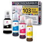 Pack compatible avec EPSON 103 ECOTANK  4 bouteilles d'encre