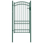 vidaXL Portail de clôture avec dessus arqué Acier 100x175 cm Vert