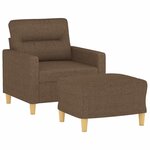 vidaXL Fauteuil avec repose-pied Marron 60 cm Tissu