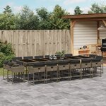 vidaXL Ensemble à manger de jardin 17 Pièces et coussins résine tressée