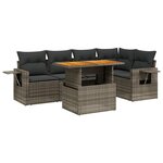 vidaXL Salon de jardin 6 Pièces avec coussins gris résine tressée