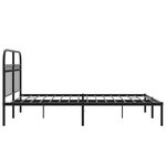 vidaXL Cadre de lit métal sans matelas avec tête de lit noir 140x200cm