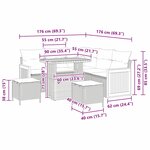Canapé de jardin 8 pièces vidaXL avec coussins gris poly rotin acacia