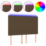 vidaXL Tête de lit à LED Marron foncé 144x5x118/128 cm Tissu