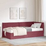 vidaXL Cadre de lit d'angle avec matelas 2 Pièces Gris Velours